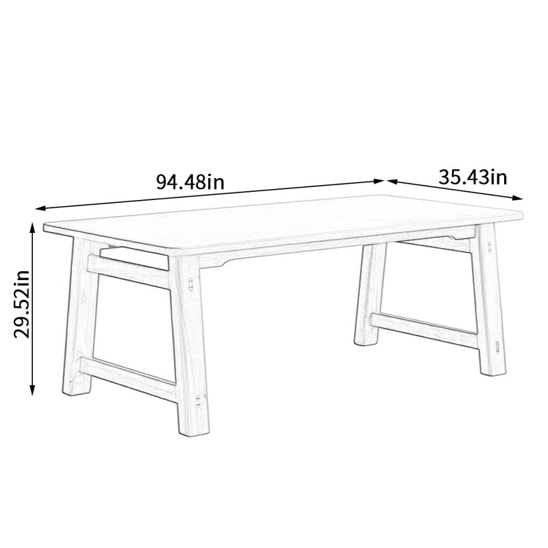 Bureau simple Simple Cherry, H 29,52 po x l 94,48 po x P 35,43 po