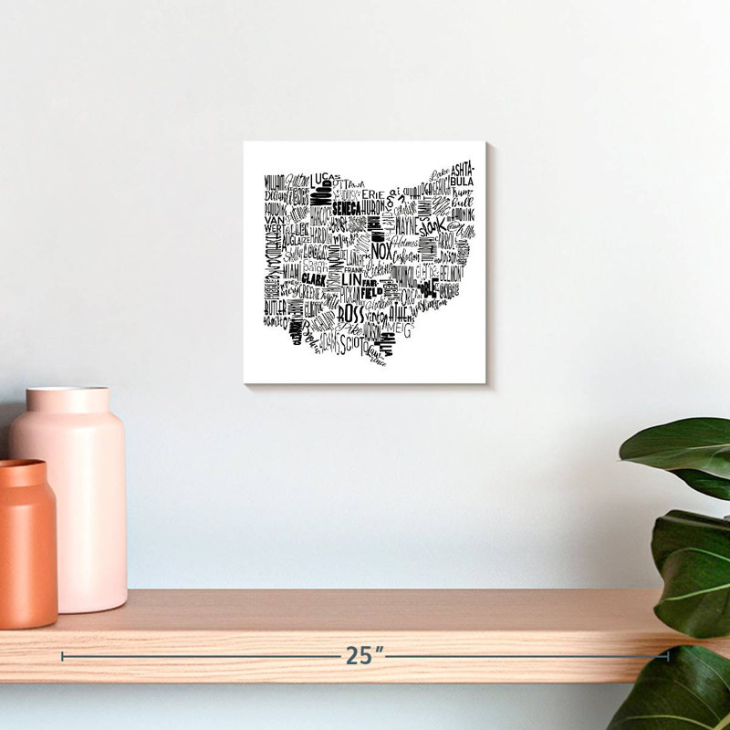 Carte de Aliaz, Ohio, typographie