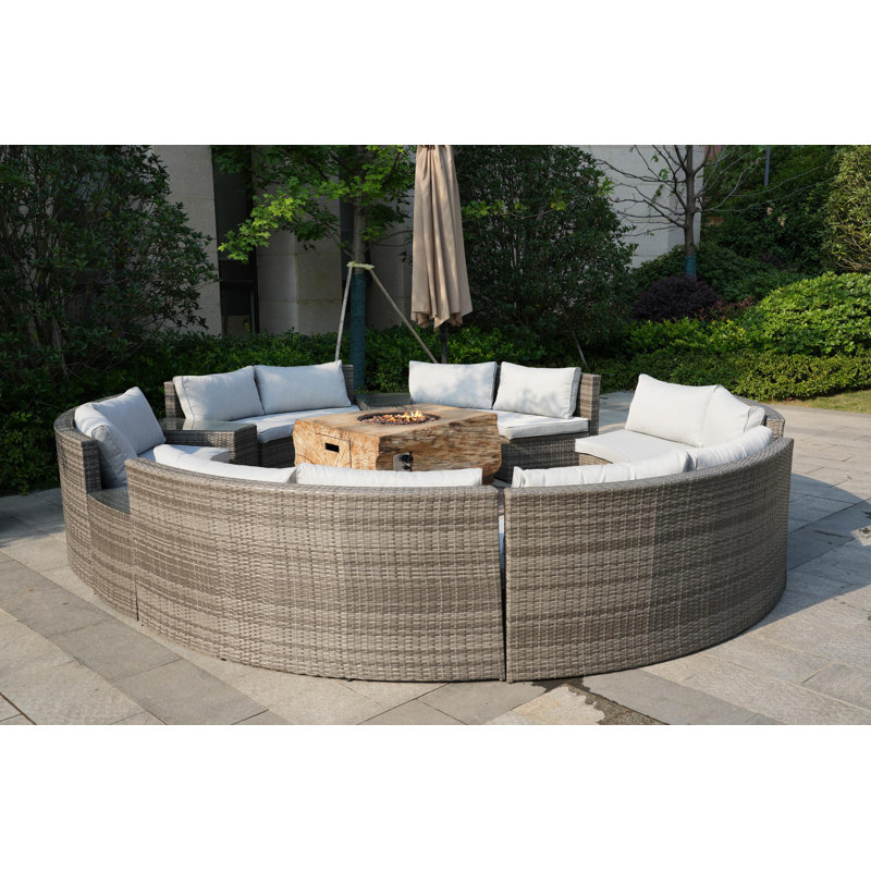 12 - Person Patio Conversation Set with Cushions