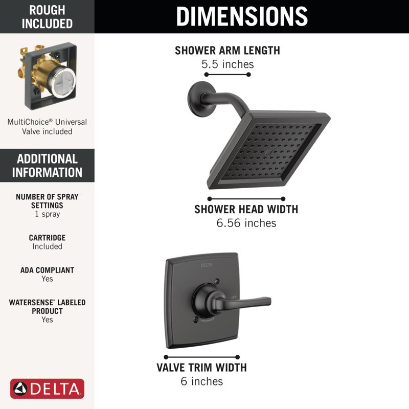 Geist™ Monitor® 14 Series Shower, Matte Black