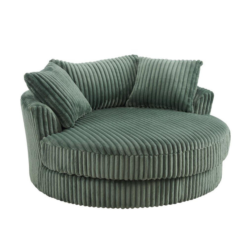 Skyler Upholstered Swivel Armchair, Green