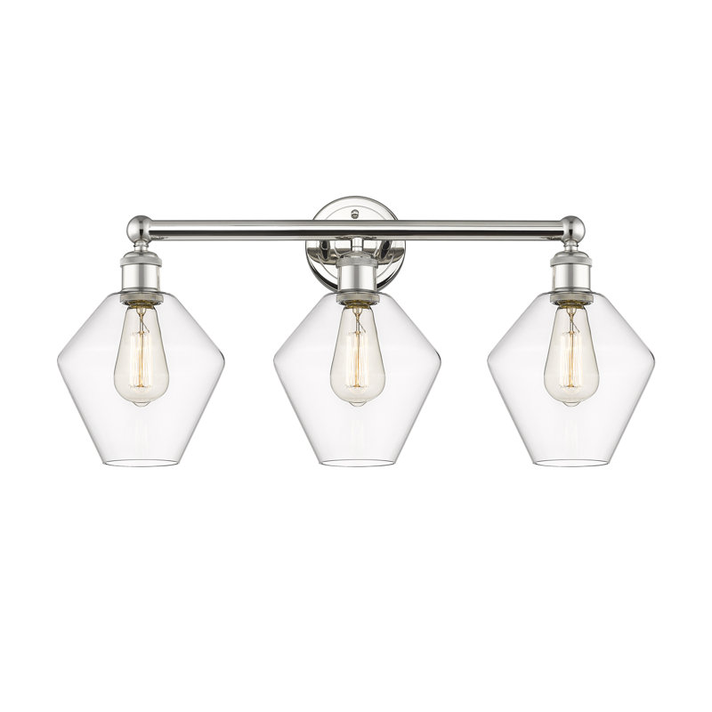 Éclairage pour meuble-lavabo 3 lumières Amylea, Nickel poli, Clair
