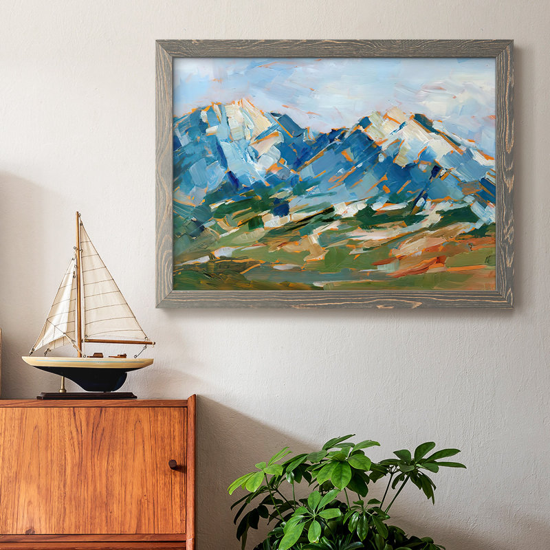 "Blue Mountain Peaks I", impression sur toile par J Paul, Cadre photo gris simple, H 22 po x l 32 po x P 1,5 po