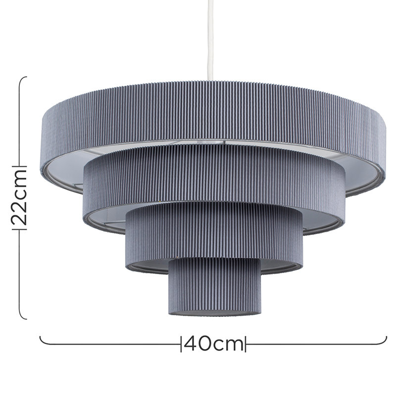 Nevada 22cm H Cotton Novelty Pendant Shade ( Screw On ), Dark Grey
