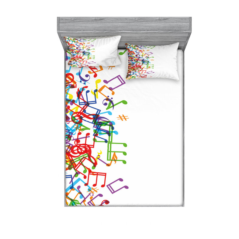 Ensemble de draps Trippy, Ensemble de draps pour grand lit avec 2 taies d'or
