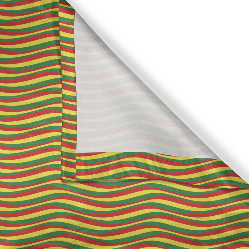Rideau à œillets décoratif à 2 panneaux Latitude Run® Rasta, 50 po x 63 po, vert souci et rouge, L 50 po x L 108 po