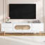 Meuble télé 70 po pour téléviseur de 80 po ou moins, console de télévision minimaliste avec tiroirs, centre multimédia pour le salon, la chambre à coucher