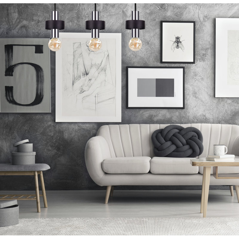 Berndien Semi Flush Mount, Black