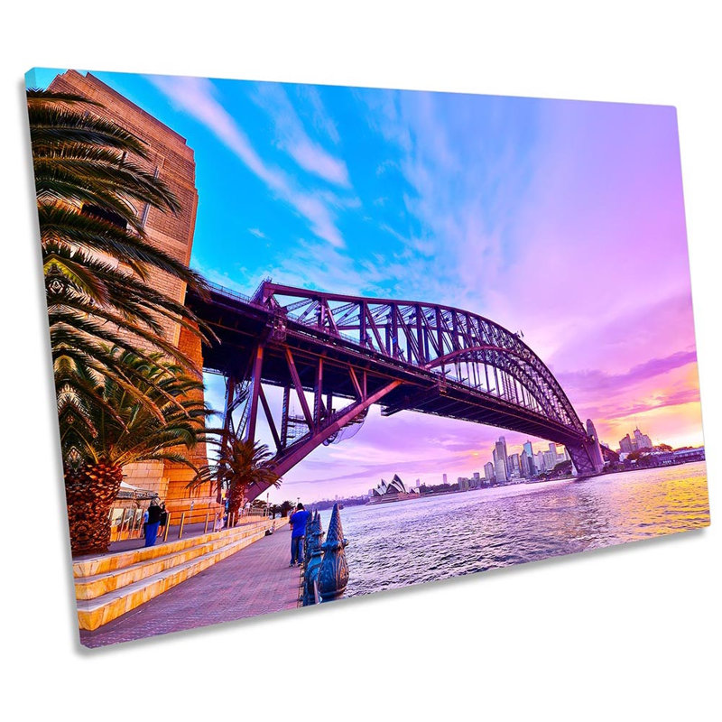 Sydney Harbour Bridge Dusk - Wrapped Canvas Art Prints, 30.5cm H x 45.7cm W x 2cm D