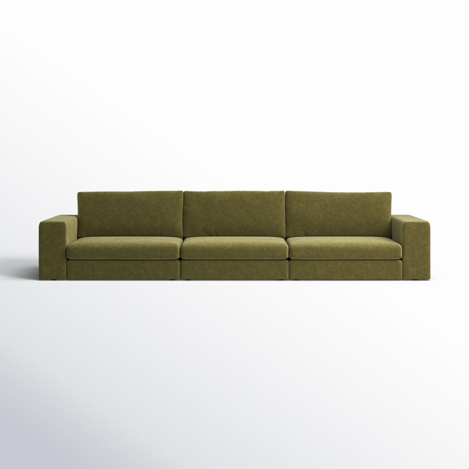 Ojai 140" Upholstered Sofa, Olive Green