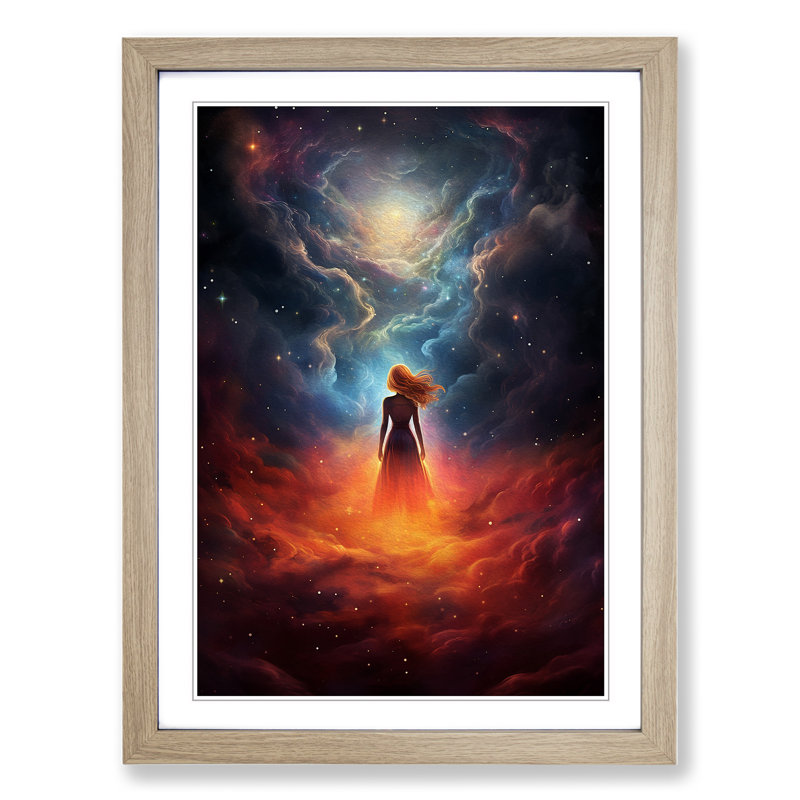 Single Picture Frame Print on Wood, 64cm H x 46cm W, Oak Framed