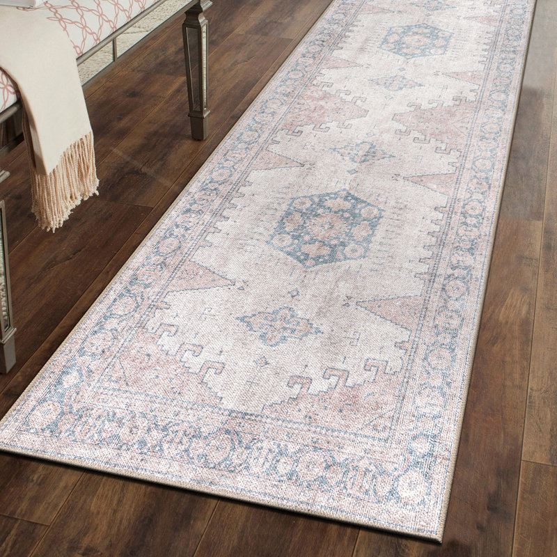 Tapis beige antidérapant Labarbera, Tapis de couloir 2 pi 6 po x 6 pi