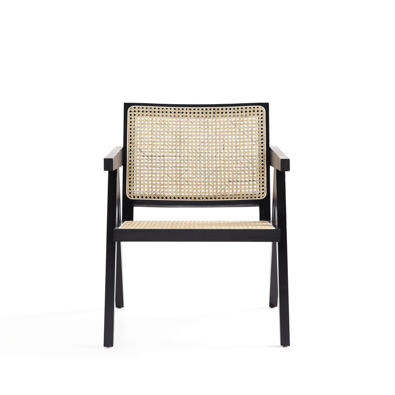 Fauteuil d'appoint en bois de frêne naturel naturel Hamlet, Noir