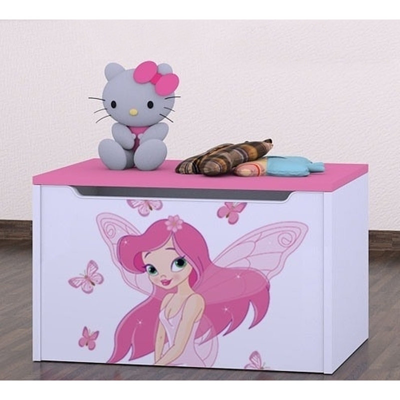 Melendy Roses Princess with Butterflies Toy Box, Pink