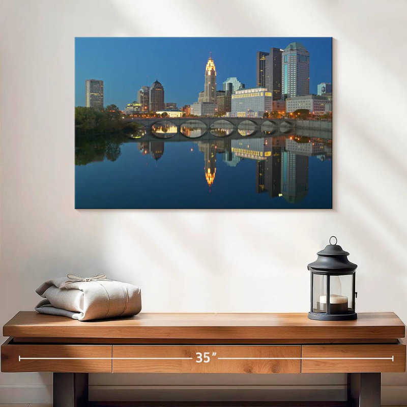 Columbus Twilight Reflection, 16" H x 24" W