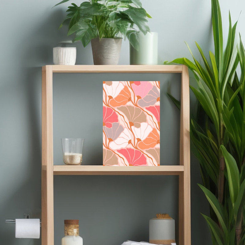 Warm Floral Pattern Abstract Modern Retro Flower Nature Wall Art Print by Dominique Vari - Wrapped Canvas Print