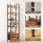 Rustic Brown 6 Tier Bookshelf With Drawer, Wood And Metal Storage Organizer