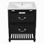Meuble-lavabo de 24 po avec lavabo en céramique, armoire de salle de bain avec deux tiroirs à fermeture en douceur et une tablette ouverte-125847677
