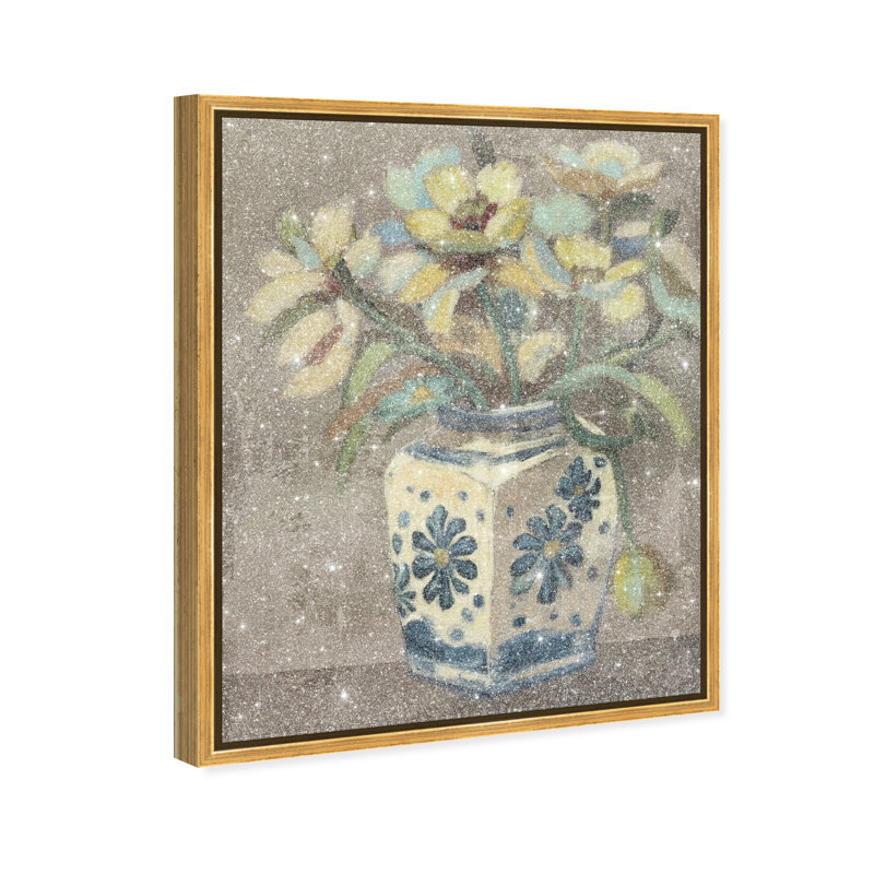 Flowers II Canvas Floral & Botanical Print by Oliver Gal, Black Frame, 16 x 20, 17"H x 21"W, Gold Floater Frame