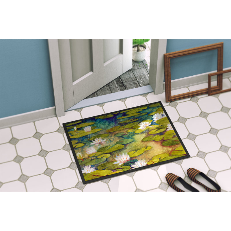 Non-Slip Doormat, Waterlillies, 24" W x 36" L