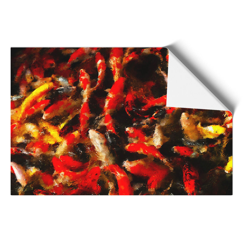 Many Fish Painting - Frameless Print, 21cm H x 30cm W x 0.1cm D