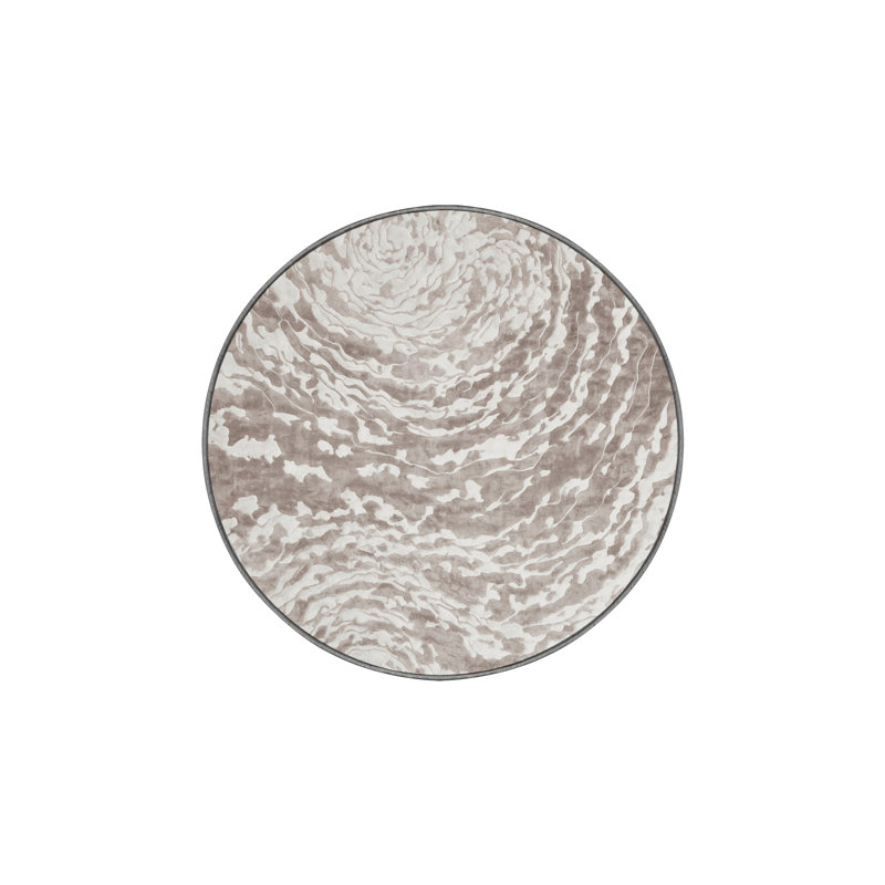 Tapis gris lavable à la machine, Rond 8 pi