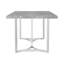 Table de salle à manger rectangulaire en faux marbre avec base en acier en gris