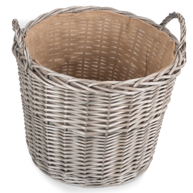 Martha Wicker Lined Log Basket Carrier