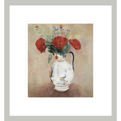 Peonies by Odilon Redon -Framed Giclee Print