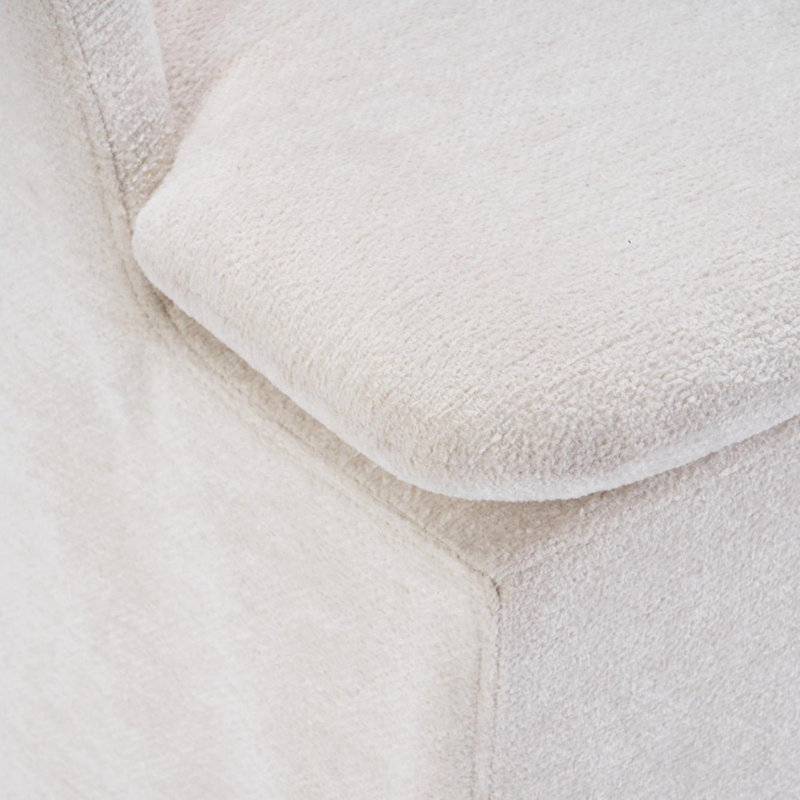 Ensemble de 2 chaises de salle à manger en chenille avec roues universelles, Beige
