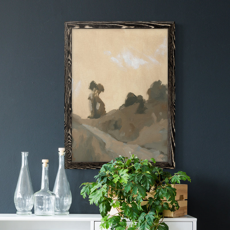Hillside Walking Path VI - Peinture sur toile encadrée, Noir, H 38 po x l 28 po x P 1 po