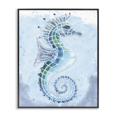 Art hippocampe en vitrail par Patti Bishop