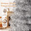 Arbre de Noël artificiel 6 pi avec branches en métal argentées et support en métal pliable