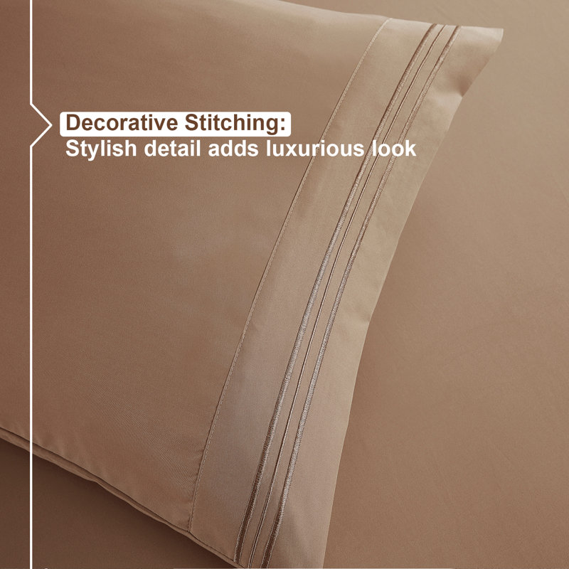 Taupe Sand Full Microfiber Deep Pocket Sheet Set