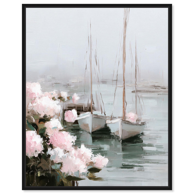 Décoration murale côtière Serene Marina par Art Remedy, cadre noir, 20 x 24, H 25 po x l 21 po, Black Frame