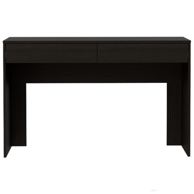 Bureau d'écriture Acre, deux tiroirs (bureau), Noir mat