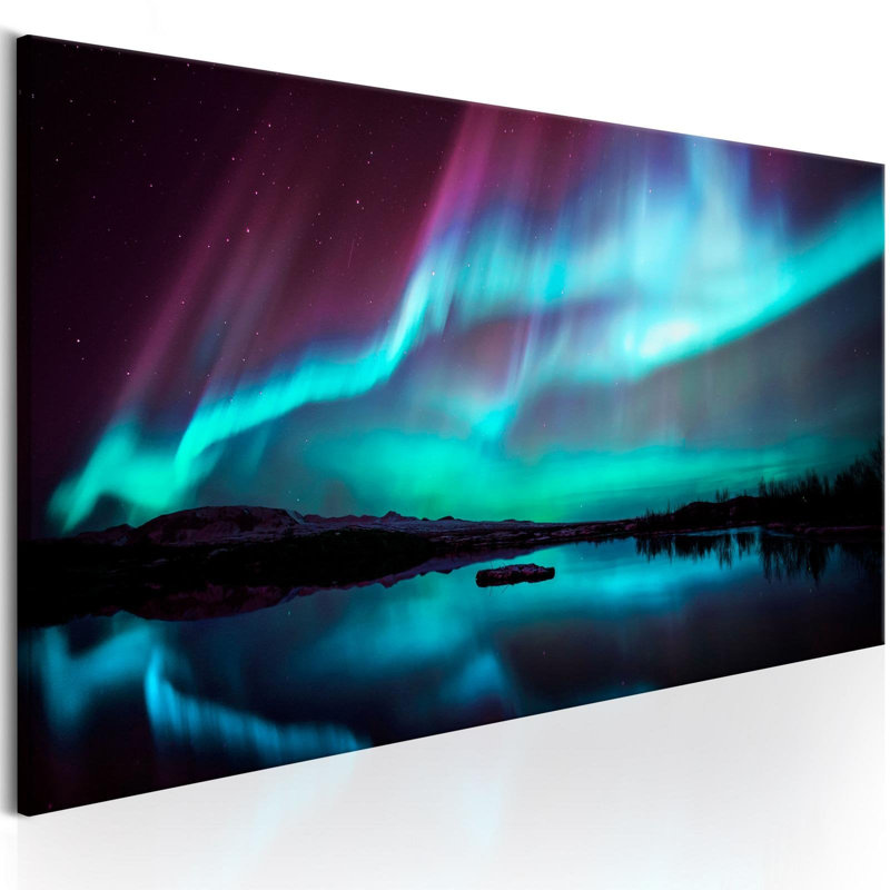 Halldin " Northern Lights " Print, 20" H x 59" W x 0.7" D