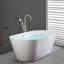 45 1/4 po Robinet de baignoire autoportant à 2 poignées avec pomme de douche à main-111704748