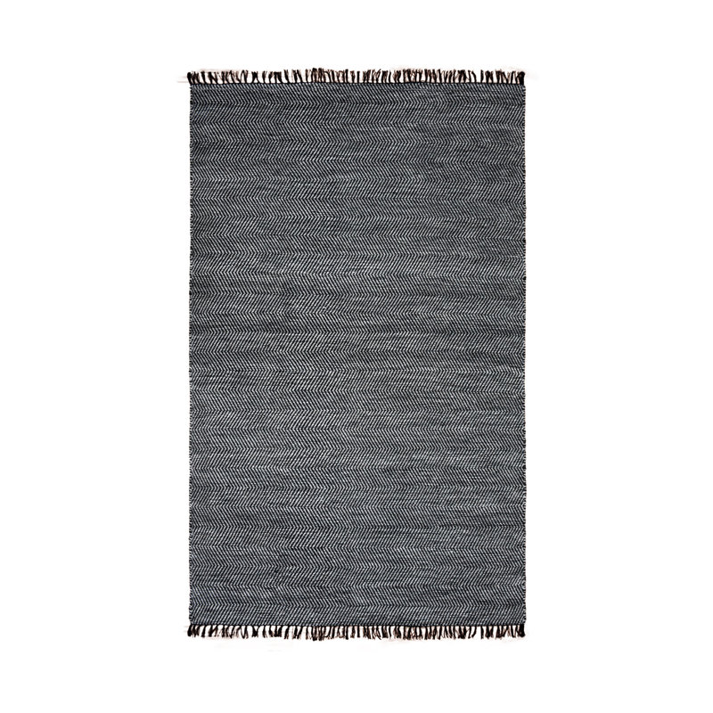 Nevitt Wool Geometric Indoor Rug, Rectangle 8'9" x 11'9", Black/Gray