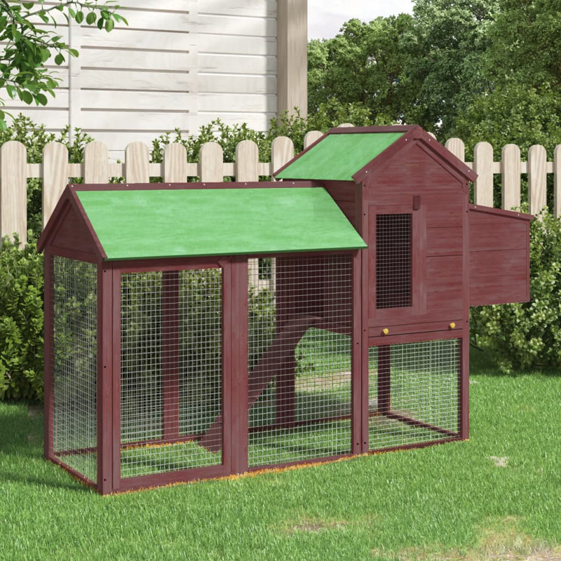 Waltham Chicken Coop with Chicken Run, Mocha/White