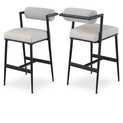 Kasaan Upholstered Counter Stool with Metal Frame