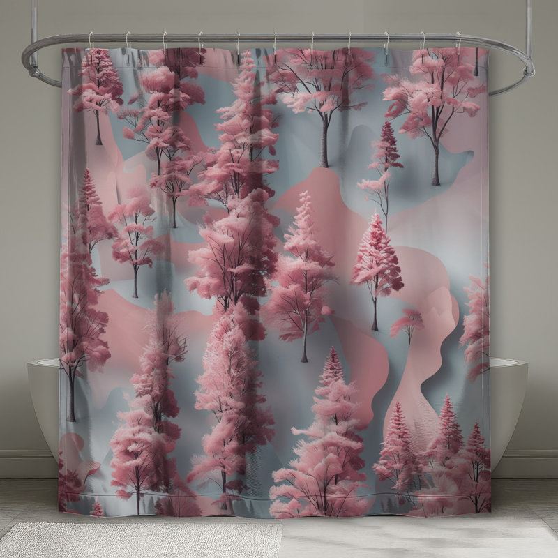 Rideaux de douche Pink Trees, 70 po L x 93 po H