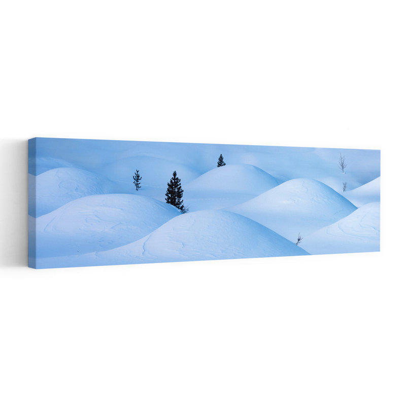 Serene Snowy Hills 1 Piece Wrapped Canvas Panoramic Wall Art, 40.64 cm H x 121.92 cm W