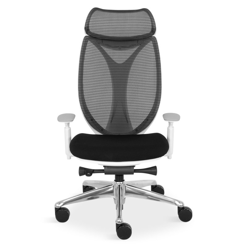 Sabrina Polyester Blend Office Chair with Headrest, White