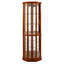 Vitrine de coin éclairée à 6 tablettes avec tablettes réglables en verre trempé et miroir (ampoule E26 non incluse)-655247187