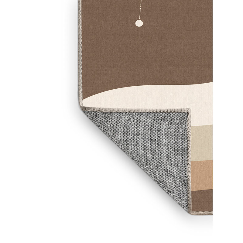 Tapis brun / beige Palvinder minimaliste lavable à la machine, 7 x 10