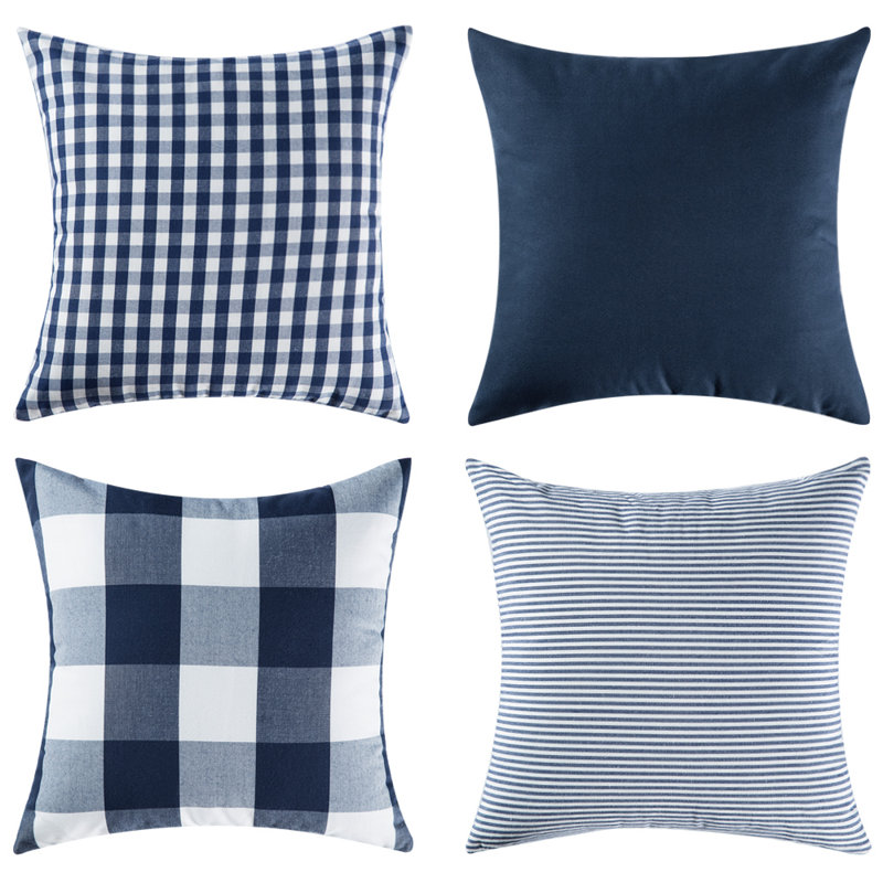Oreiller carré , Polyester/ Bourre en polyester, Bleu