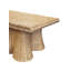 Table basse rectangulaire à bord tressé et jupe festonnée en rotin naturel tissé
