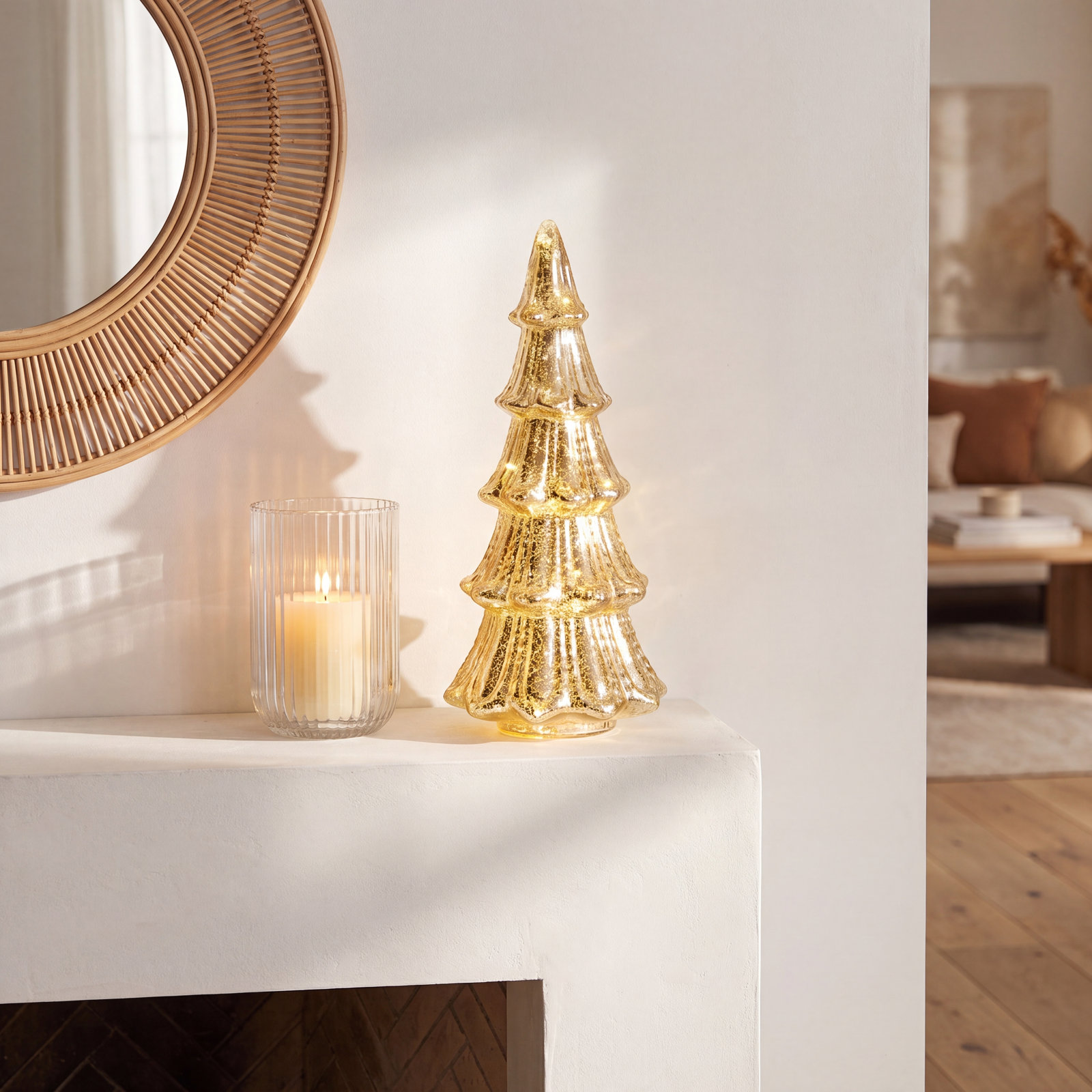 Tabletop Christmas Tree, Gold