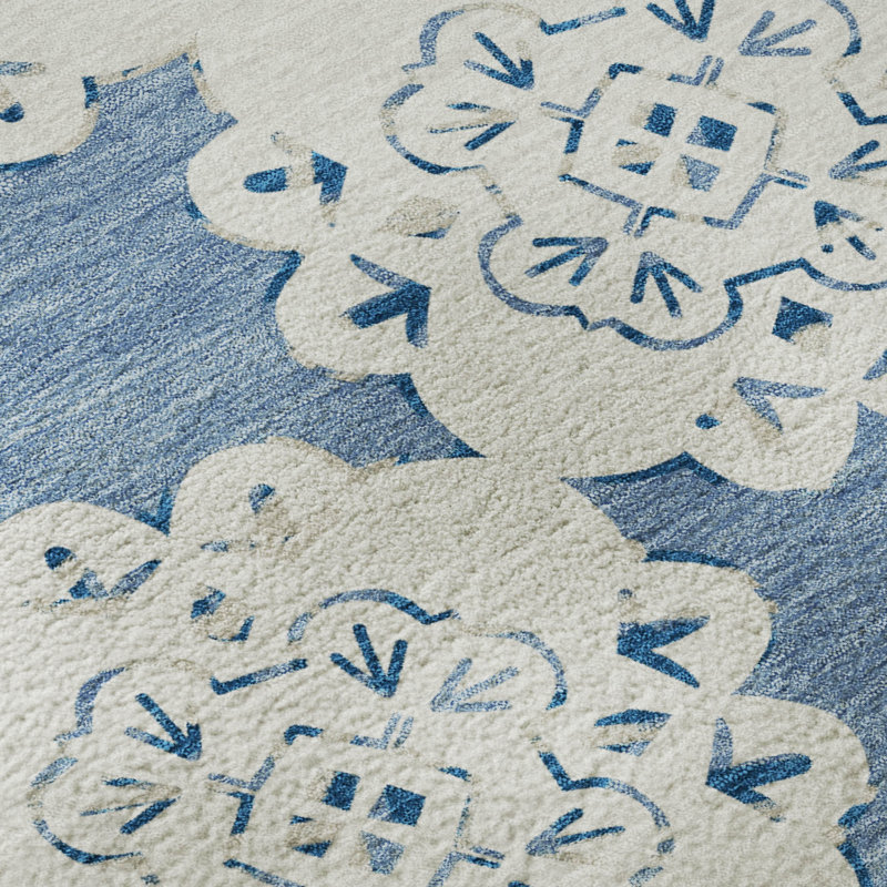 Tapis décontracté de qualité supérieure Mayfield, 1'8" x 2'6", Bleu
